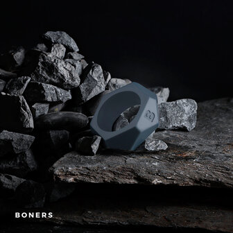 Boners Cockring Met Diamant Design - Grijs