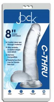 Jock C-Thru Transparante Dildo - 23 cm.