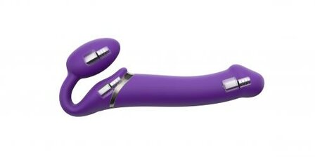 Strap On Me - Strapless Vibrerende Voorbind Dildo - Maat M - Paars