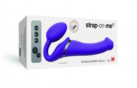 Strap On Me - Strapless Vibrerende Voorbind Dildo - Maat M - Paars