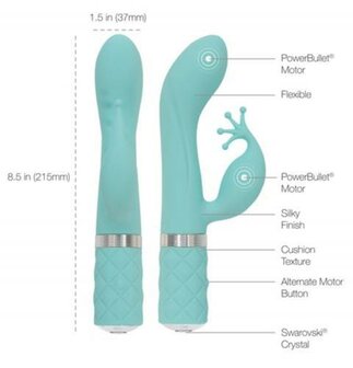 Pillow Talk - Kinky Rabbit &amp; G-Spot Vibrator - Teal