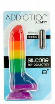 Addiction - Justin Rainbow Siliconen Dildo - 19 cm