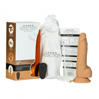 Naked Addiction Roterende &amp; Vibrerende Dildo - 20 cm