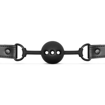 Open Siliconen Ball Gag - Zwart