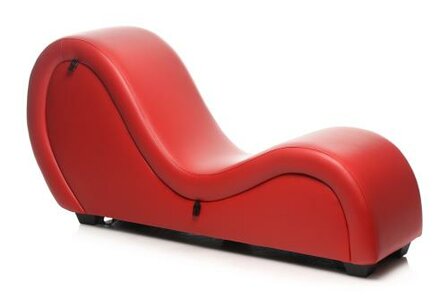 Kinky Seks Sofa Met Boeien en Positie Kussens - Zwart/Rood