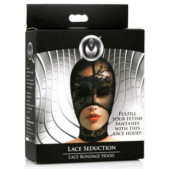 Lace Seduction Bondage Masker - Zwart