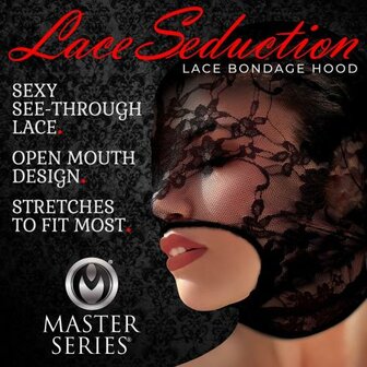 Lace Seduction Bondage Masker - Zwart