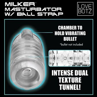 Milker TPE Masturbator met Ball Strap