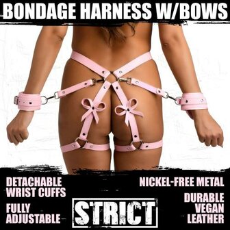 Bondageharnas met strikken M/L - Roze