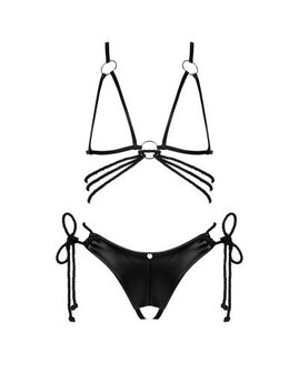 Cordellis- Sexy open cuploos set met open kruis - Zwart