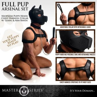 Complete Puppy Bondage Set - Zwart