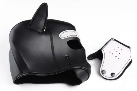 Spike Puppy BDSM Hood - Zwart/Wit