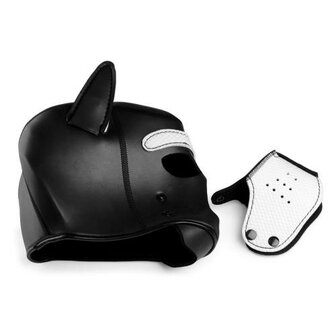 Spike Puppy BDSM Hood - Zwart/Wit