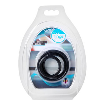 Trinity Silicone Cock Rings, Black