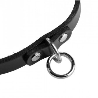Unisex Leather Choker with O-Ring