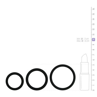 Cockring set - drie maten - zwart