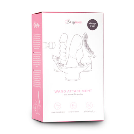 EasyToys Wand Collection – Geribbeld roze opzetstuk