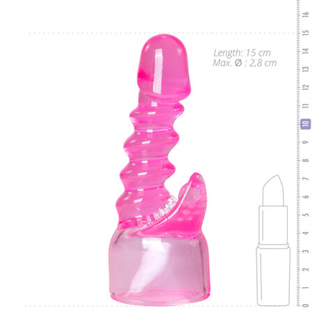 EasyToys Wand Collection – Geribbeld roze opzetstuk