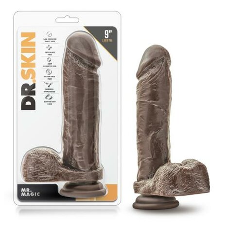 Dr. Skin - Mr. Magic - 9 inch Dildo with Suction Cup - Chocolate