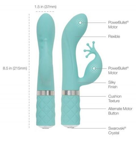Pillow Talk - Kinky Rabbit & G-Spot Vibrator - Teal