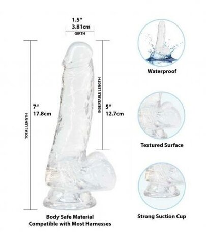 Crystal Addiction - Transparante Dildo - 18 cm