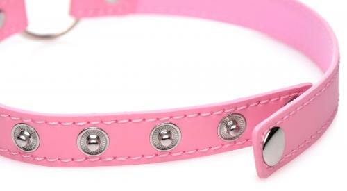 Kinky Kitty Ring Slim Choker - Roze