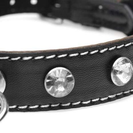 Diamanten Choker Met O-Ring - Zwart