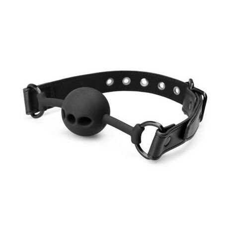 Open Siliconen Ball Gag - Zwart