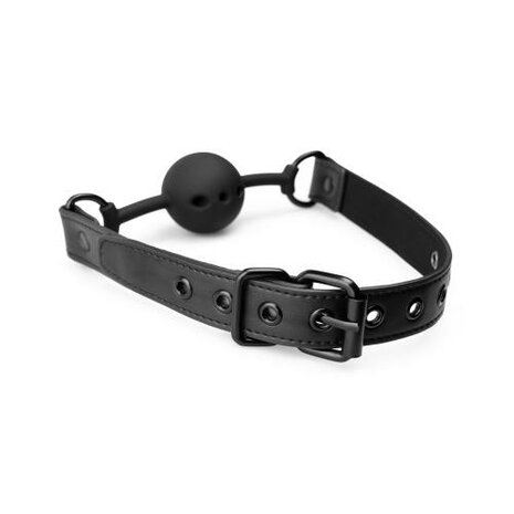 Open Siliconen Ball Gag - Zwart