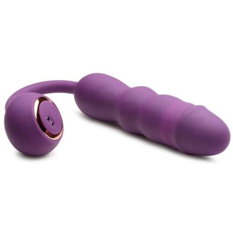 Thru Thumper Stotende Siliconen Vibrator met Afstandsbediening