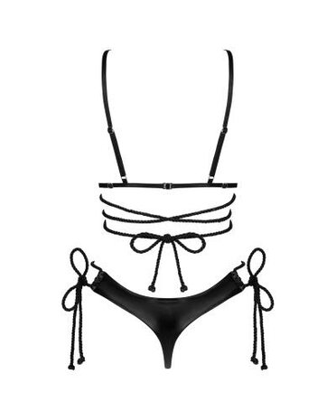 Cordellis- Sexy open cuploos set met open kruis - Zwart