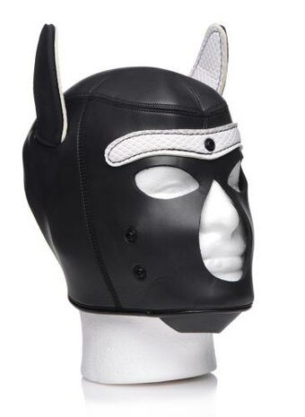 Spike Puppy BDSM Hood - Zwart/Wit