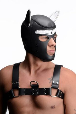 Spike Puppy BDSM Hood - Zwart/Wit