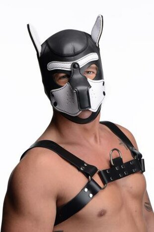 Spike Puppy BDSM Hood - Zwart/Wit