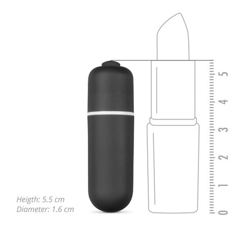 Bulletvibrator met 10 snelheden - zwart