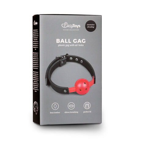 Ball gag met bal van PVC - rood