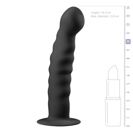 Siliconen dildo met zuignap - zwart