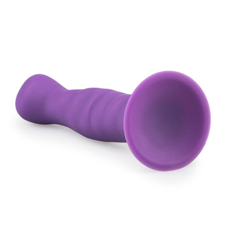 Siliconen dildo met zuignap - paars