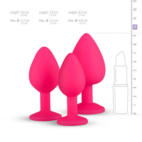 Siliconen Buttplug Met Diamant - Roze