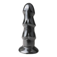 Zwarte Anaal Dildo Met Ribbels