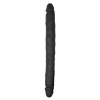 dildo met dubbel uiteinde - zwart