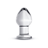 Ronde Glazen Buttplug - Transparant