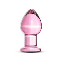 Ronde Glazen Buttplug - Roze